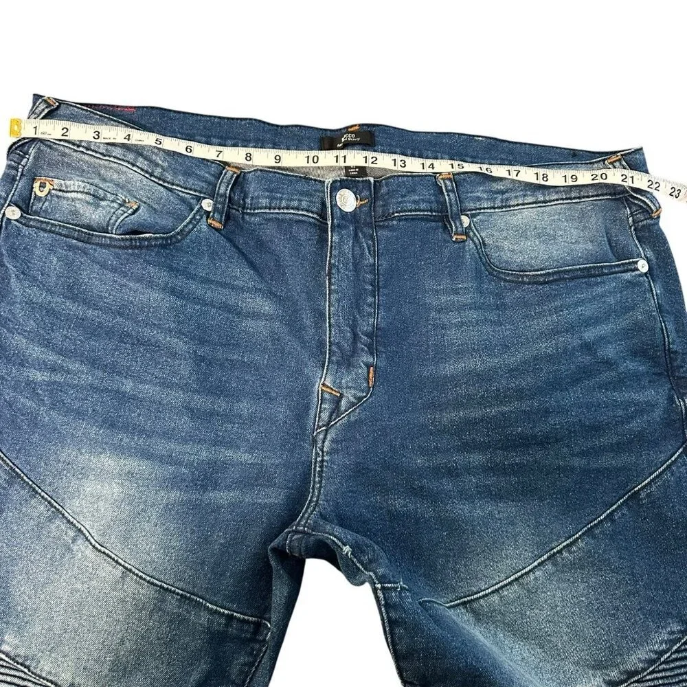 True Religion Mens 42x34 Rocco Relaxed Skinny Denim Blue Jeans Retail $219